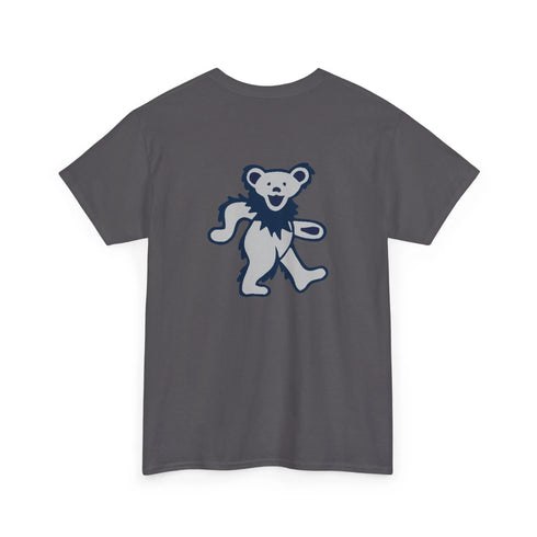 Grateful Dead - Front + Back Print - New York Yankees Classic Stealie / Dancing Bear T-Shirt - MLB - StealieShop